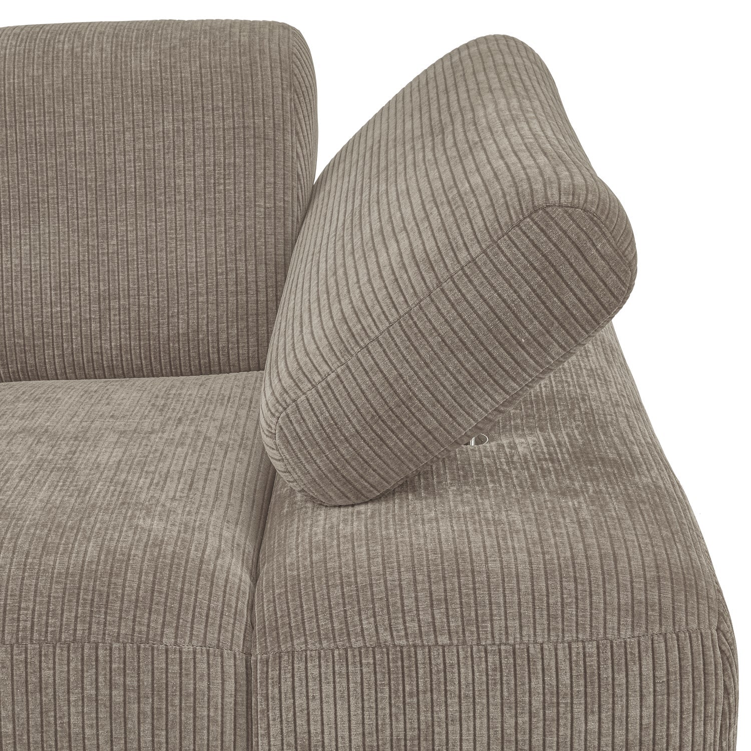 Modulsofa MOJO - rechte Element in dunkelsandfarbener Cord-Optik