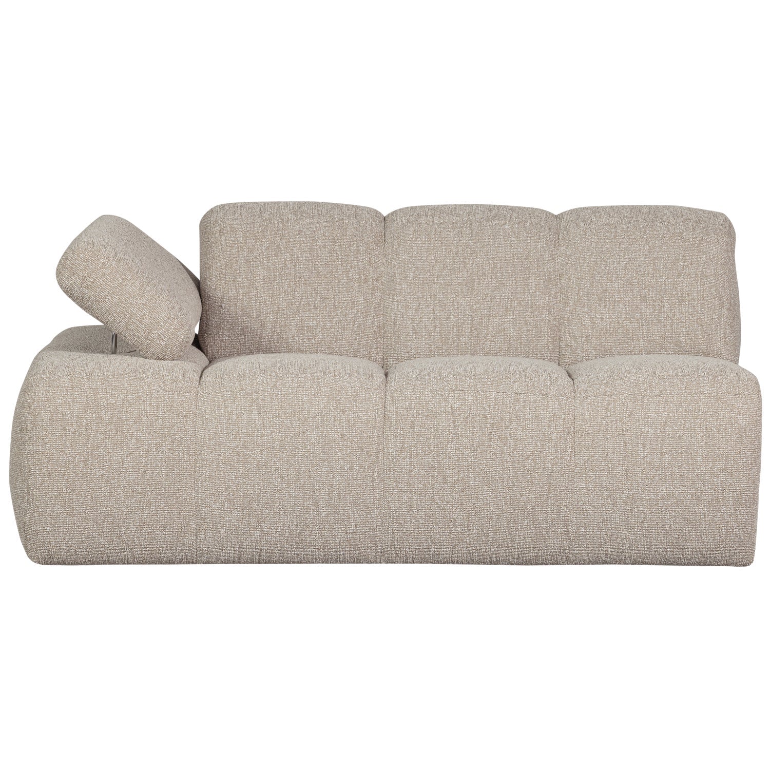 Modulares Sofa MOJO - 1,5-sitziges Element linksseitig in beigem Mélange Bouclé