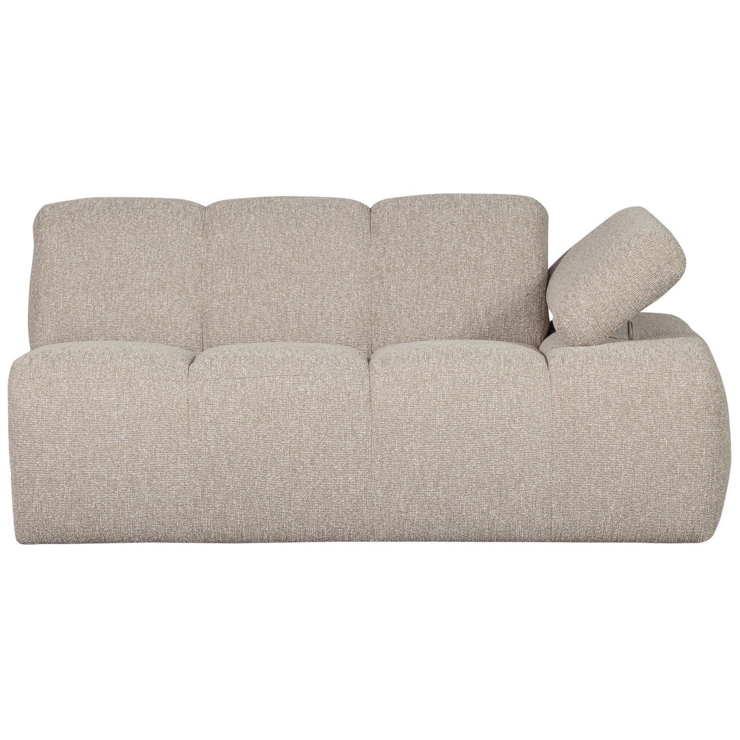 Modulares Sofa MOJO - 1,5-sitziges Element rechtsseitig in beigem Mélange Bouclé