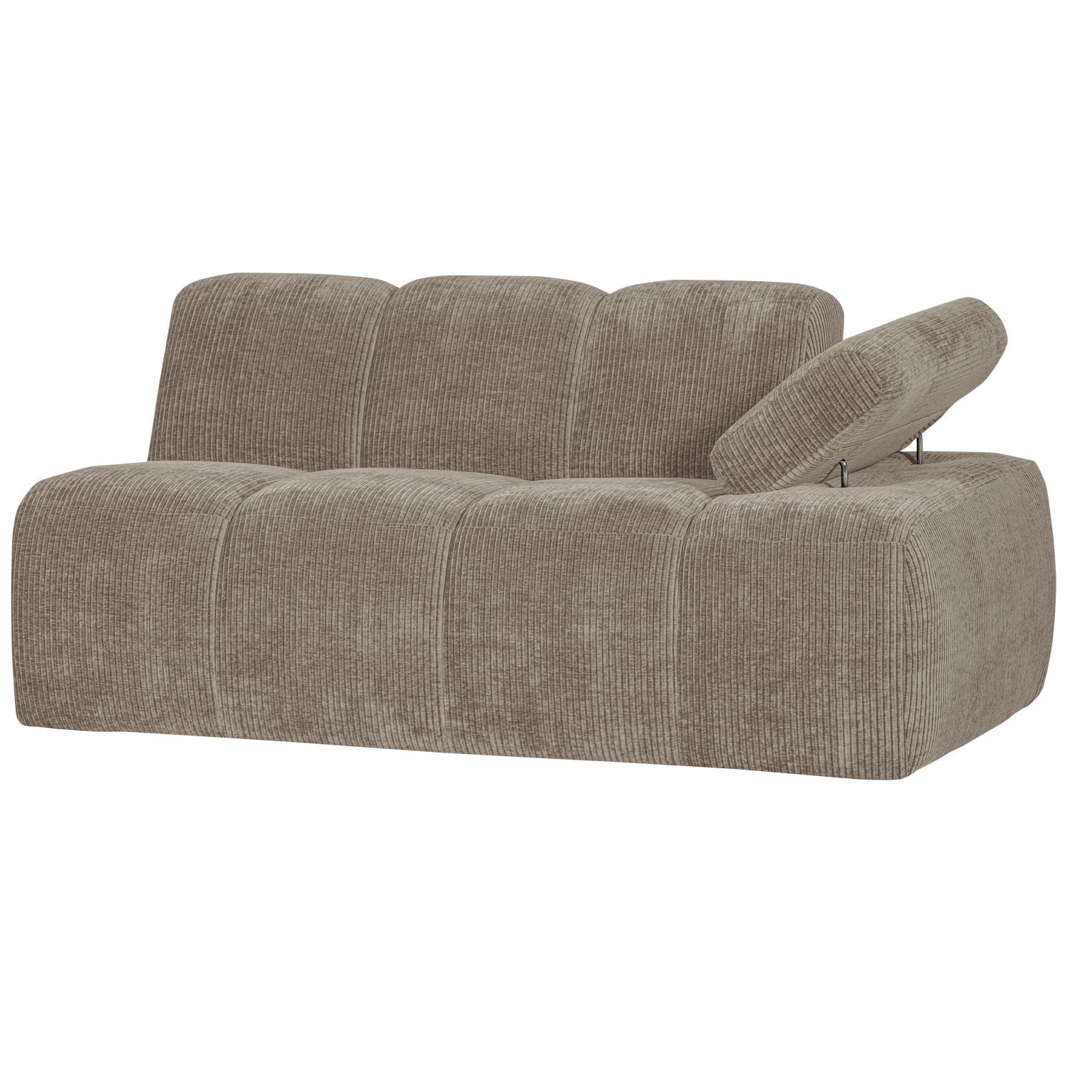 Modulares Sofa MOJO - 1,5-sitziges Element rechtsseitig in dunklem sandfarbenem Cord