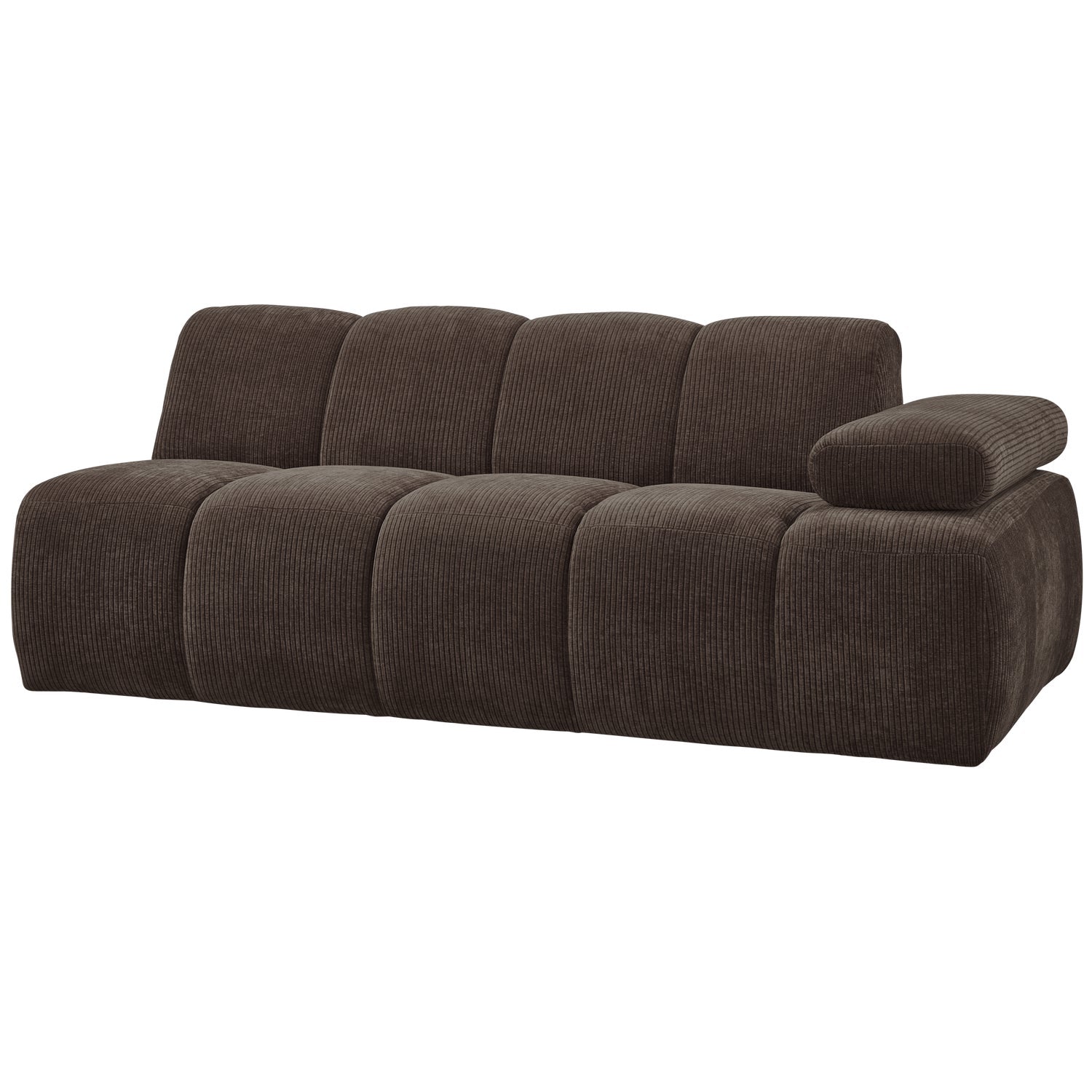 Modulares Sofa MOJO - 2-sitziges Element rechtsseitig dunkelbraun Cord