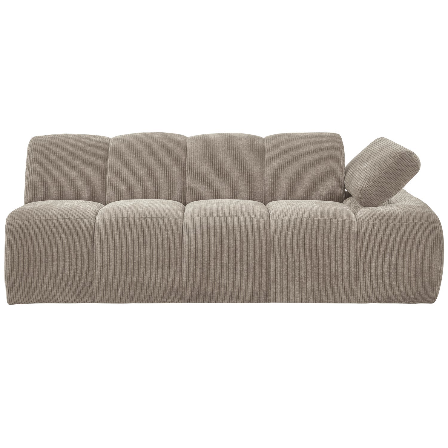 Modulares Sofa MOJO - 2-sitziges Element rechtsseitig in dunklem sandfarbenem Cord