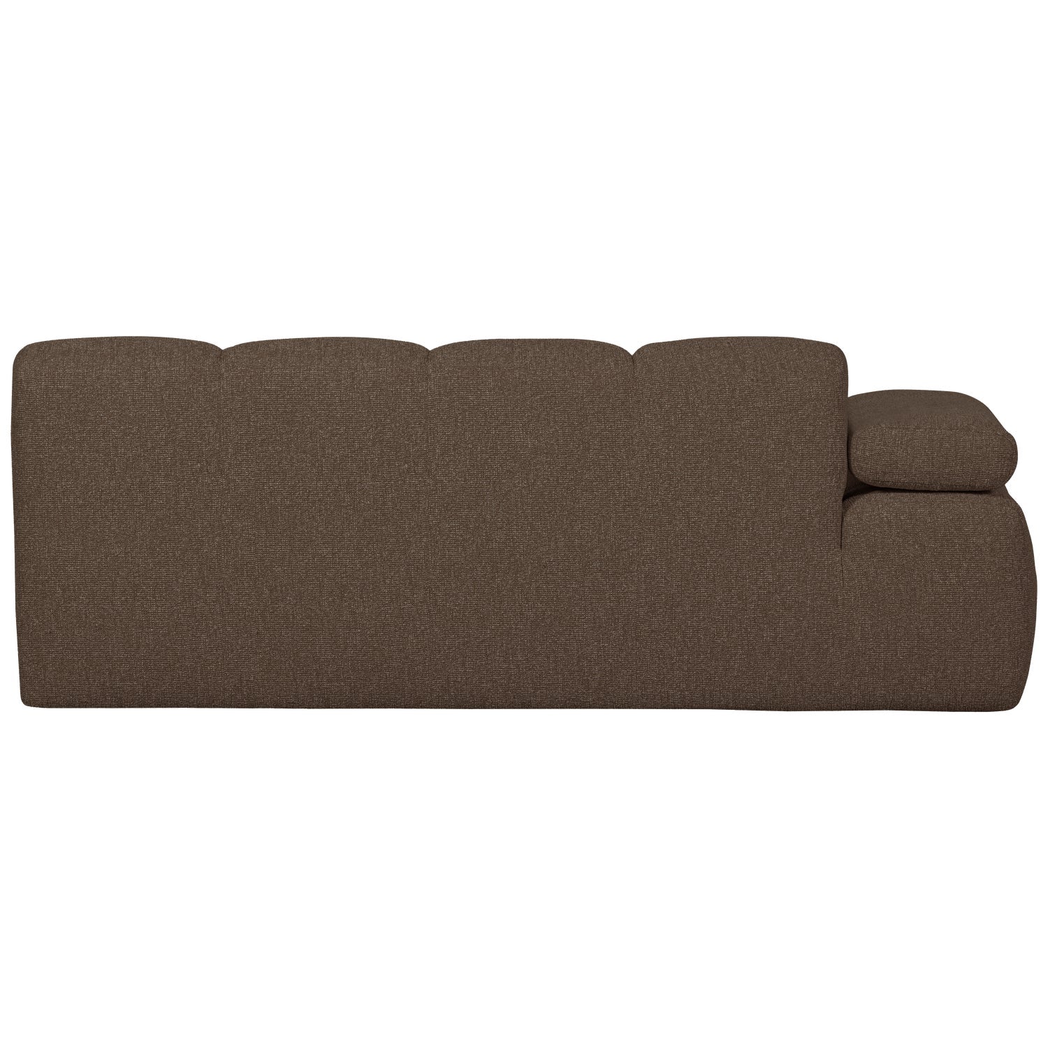 Modulares Sofa MOJO - 2-sitziges Element linksseitig in dunkelbraunem Bouclé