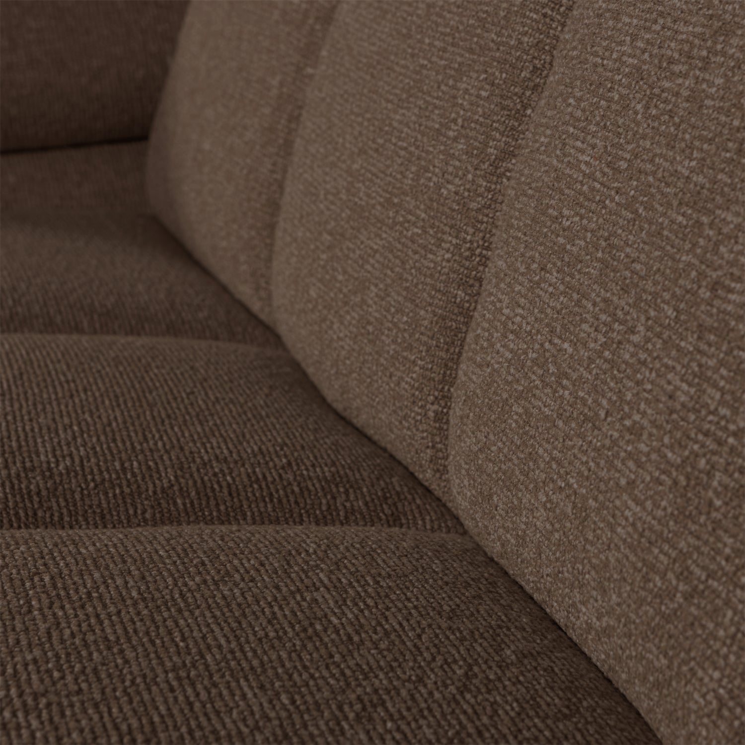 Modulares Sofa MOJO - 2-sitziges Element linksseitig in dunkelbraunem Bouclé