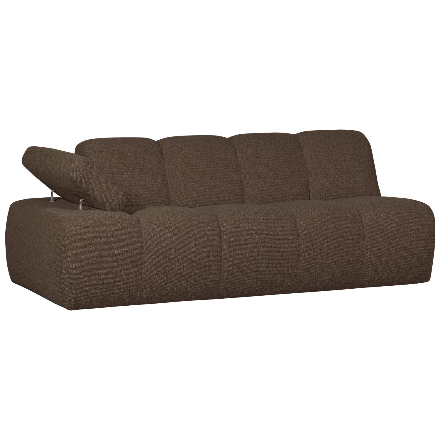 Modulares Sofa MOJO - 2-sitziges Element linksseitig in dunkelbraunem Bouclé