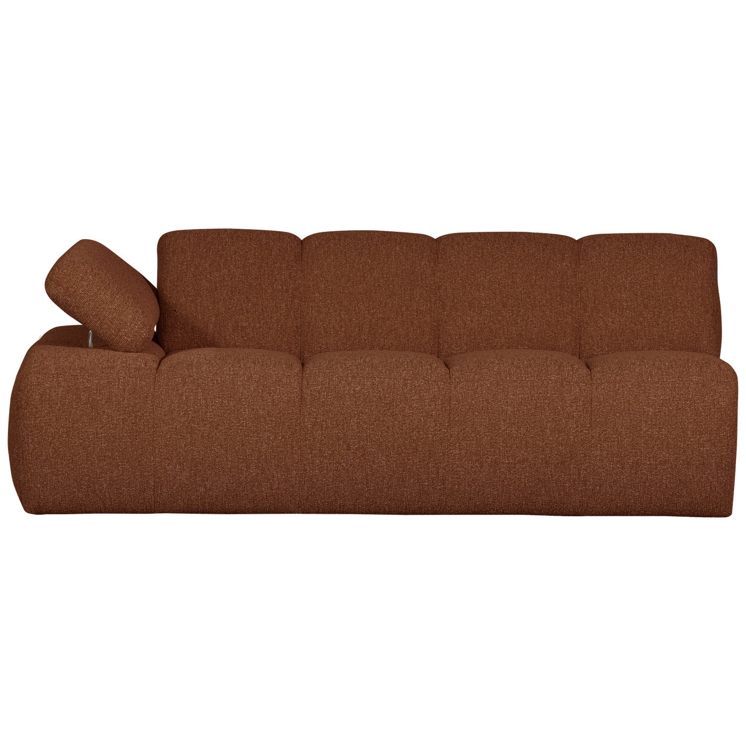 Modulaire bank MOJO - 2-zits element links ruw bruin bouclé