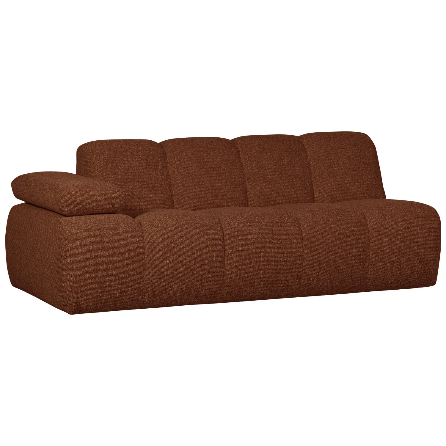Modulaire bank MOJO - 2-zits element links ruw bruin bouclé