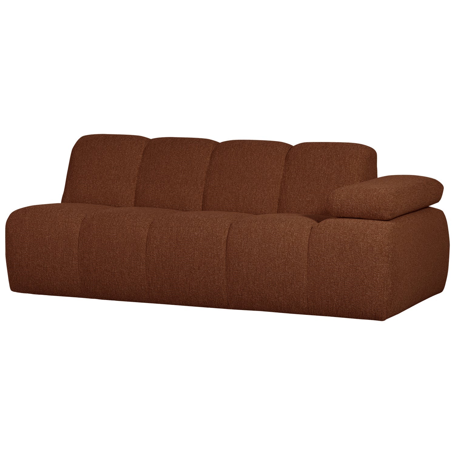 Modulares Sofa MOJO - 2-sitziges Element rechtsseitig braunes Bouclé