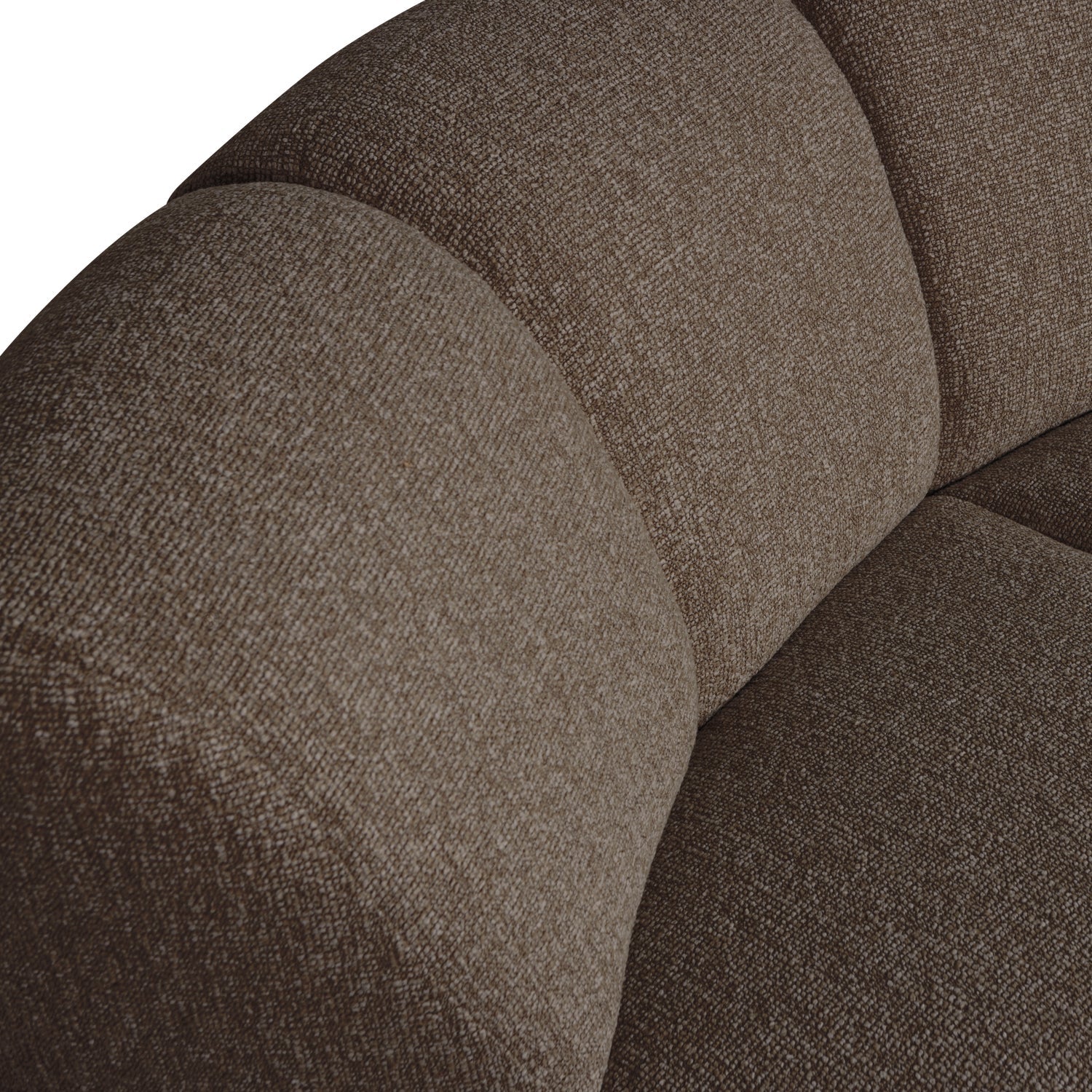 Modulares Sofa MOJO - Eckelement in dunkelbraunem Bouclé