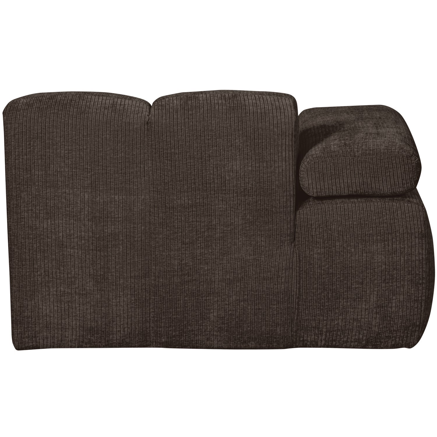 Modulsofa MOJO - linksseitiger Chaiselongue in dunkelbraunem Cord