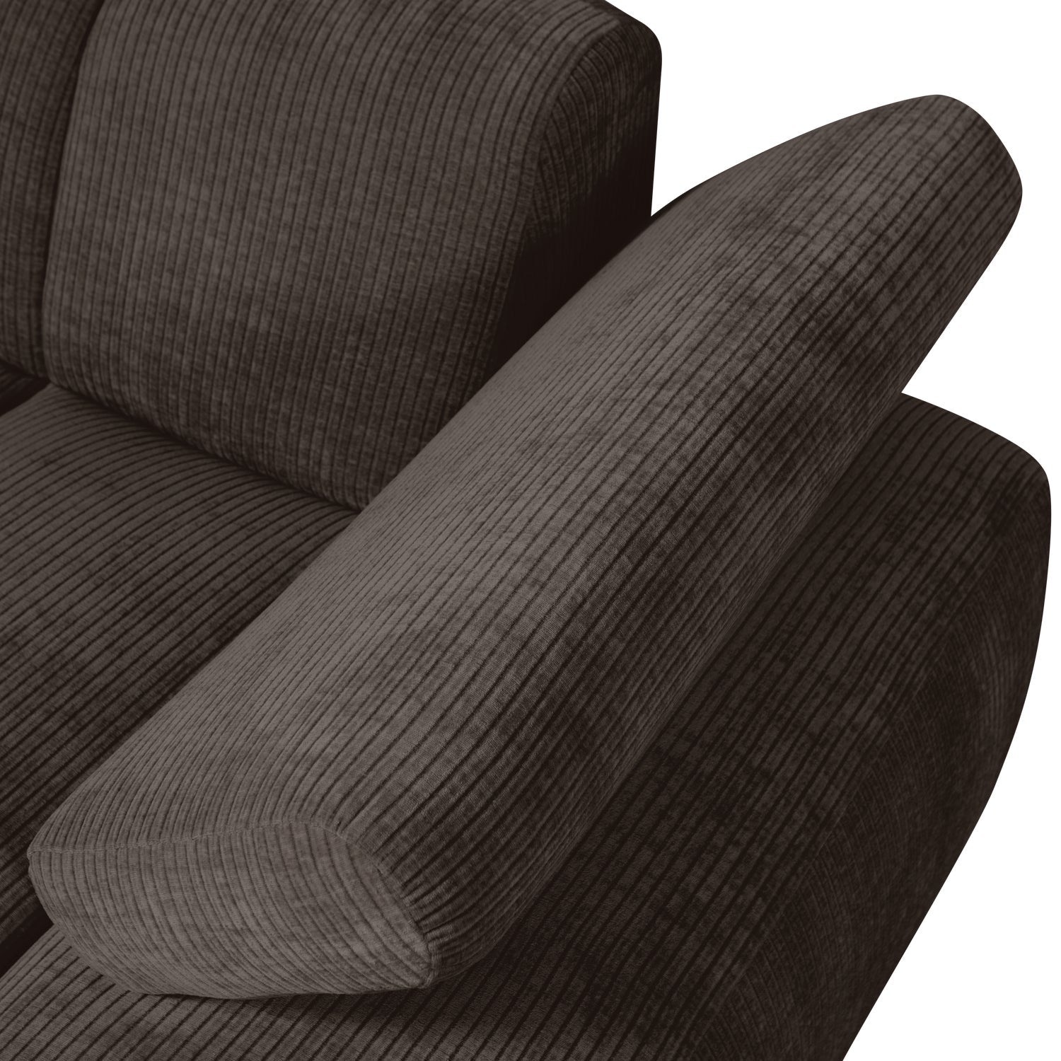 Modulares Sofa MOJO - rechtsseitiger Chaiselongue in dunkelbraunem Cord