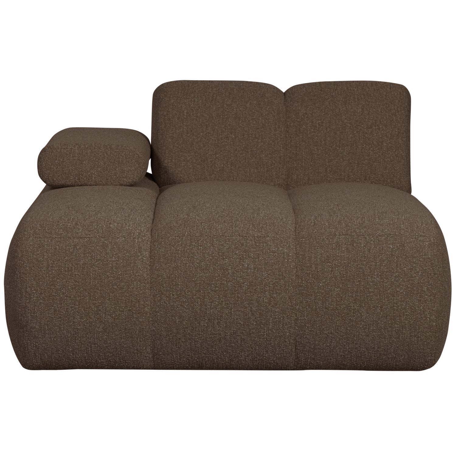 Modulaire bank MOJO - linker chaise longue donkerbruin bouclé