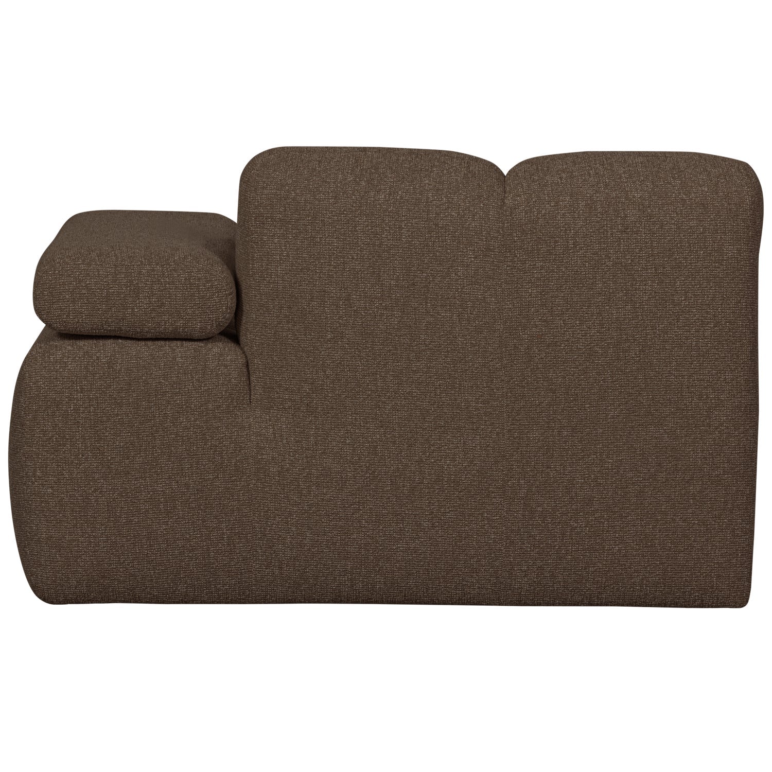 Modulaire bank MOJO - rechtszijdige chaise longue donkerbruin bouclé