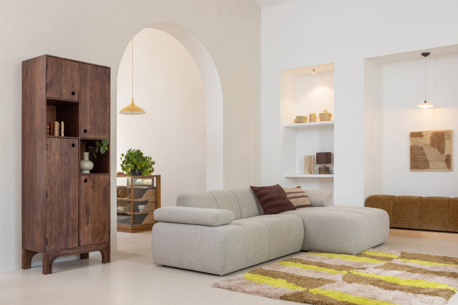 MOJO bank donker honingkleurig ribfluweel