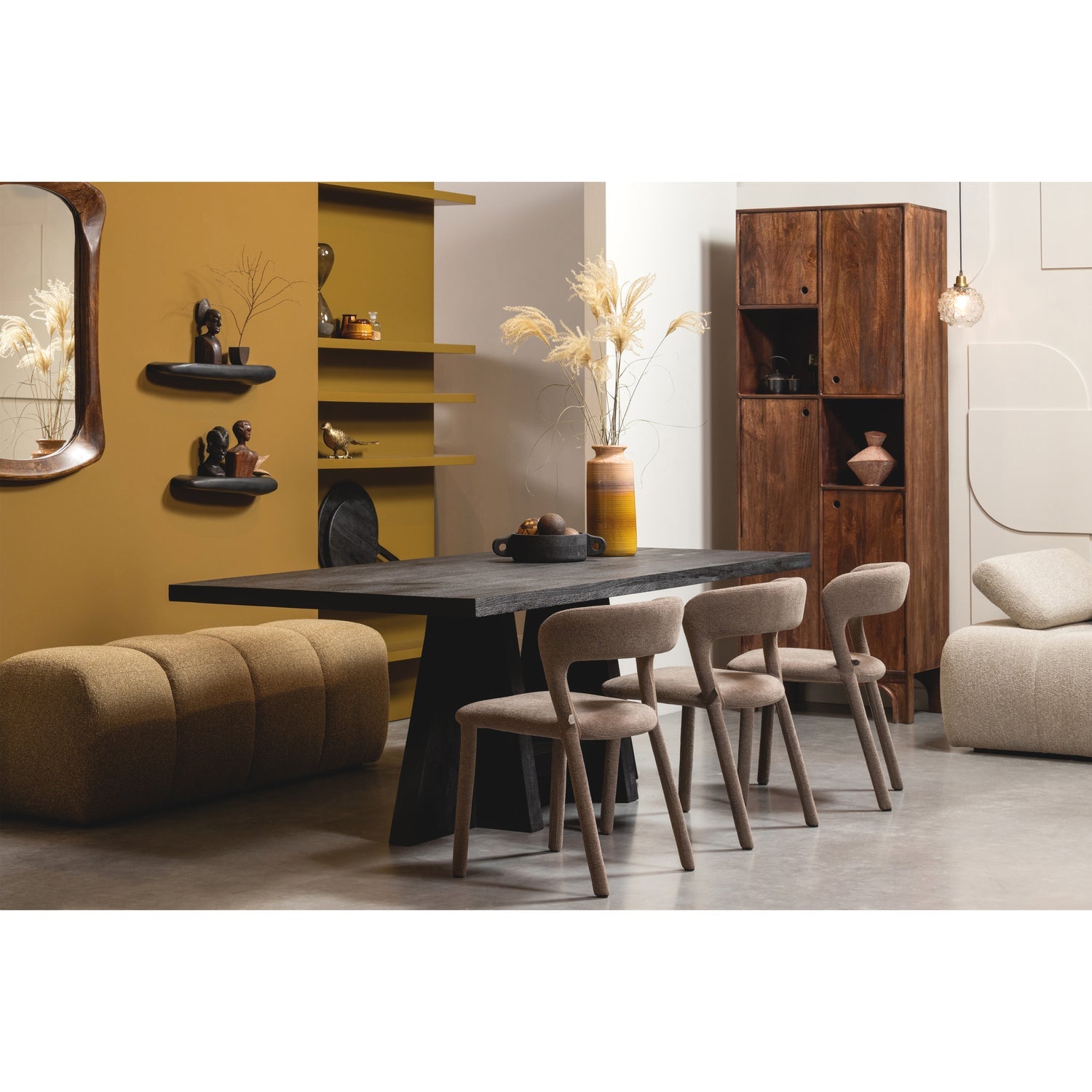 MOJO bank donker honing bouclé