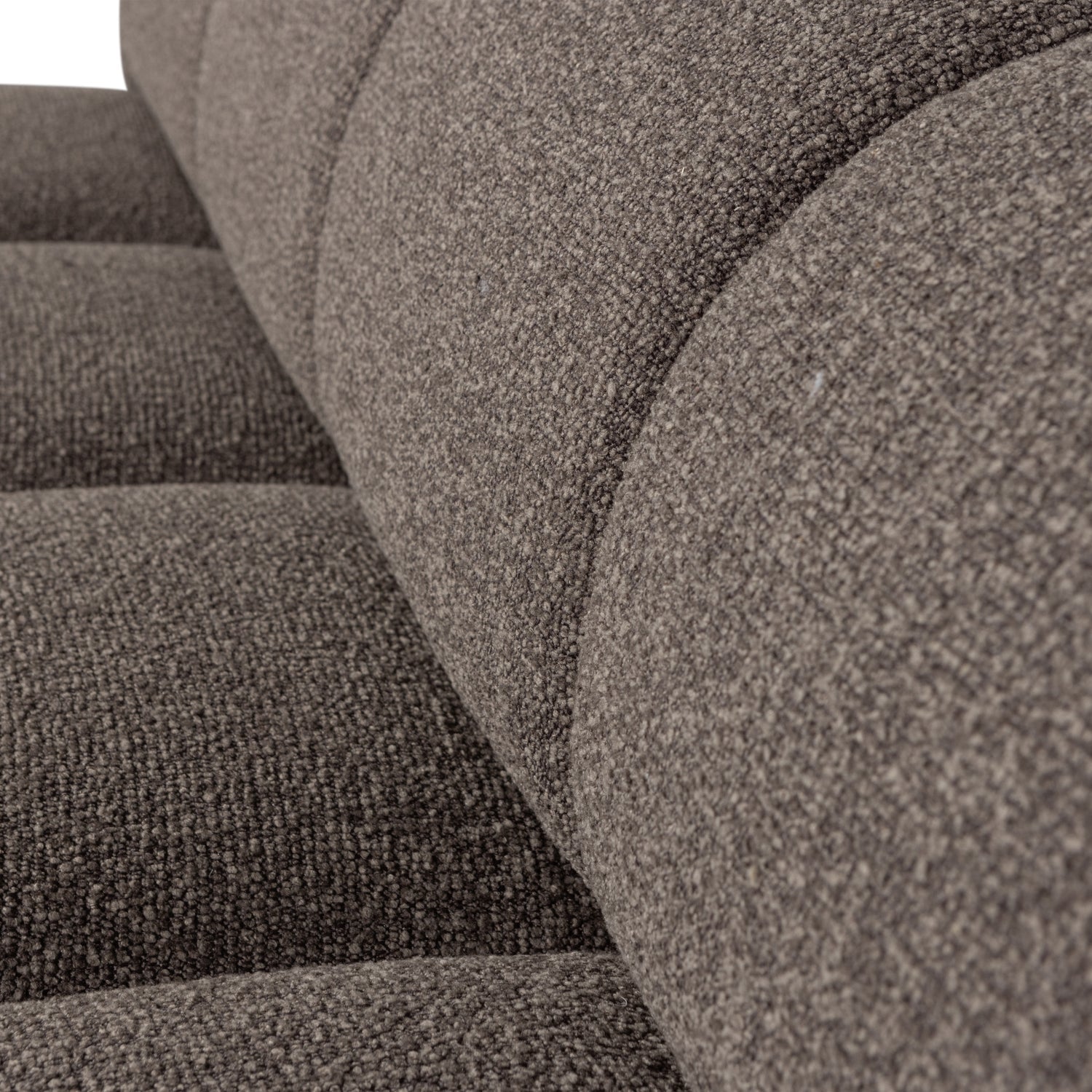 Modulares Sofa MOJO - 3-sitziges Element in dunkelbraunem Bouclé