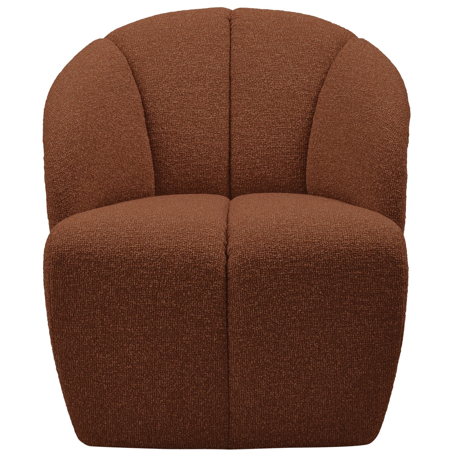 MOJO brown bouclé swivel armchair