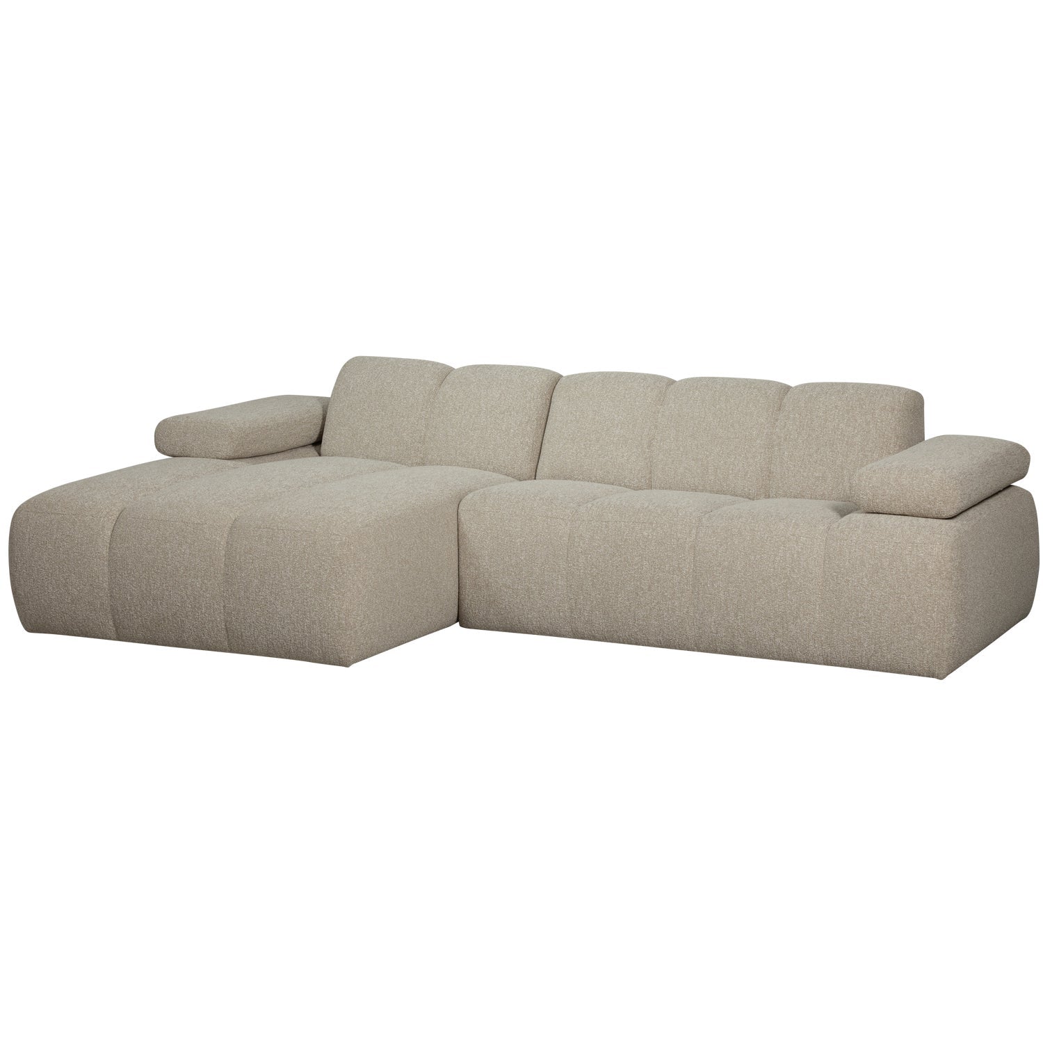 Modularer Links-Ecksofa MOJO in beigem Mélange Bouclé