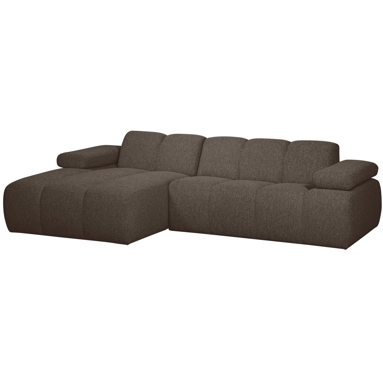 Modularer linker Ecksofa MOJO dunkelbraunes Bouclé