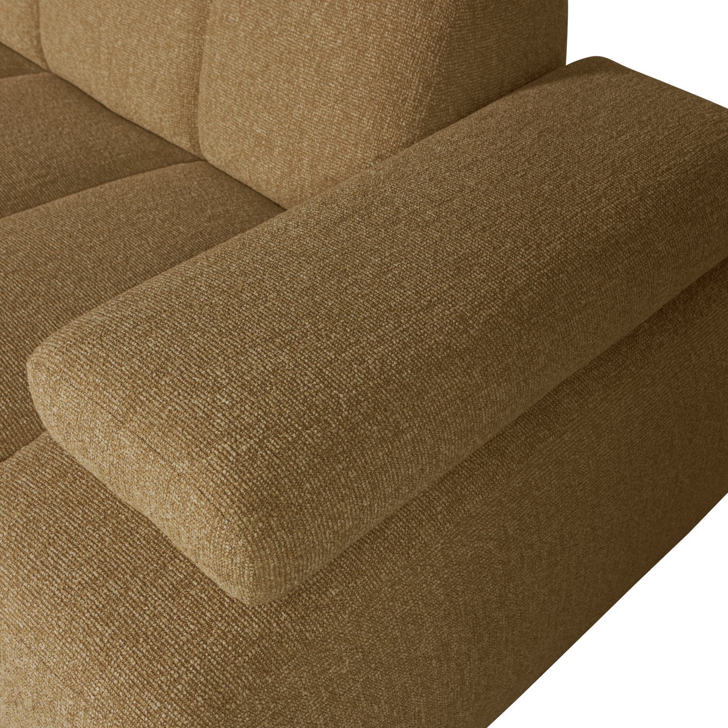 Left-facing modular corner sofa MOJO in dark honey bouclé
