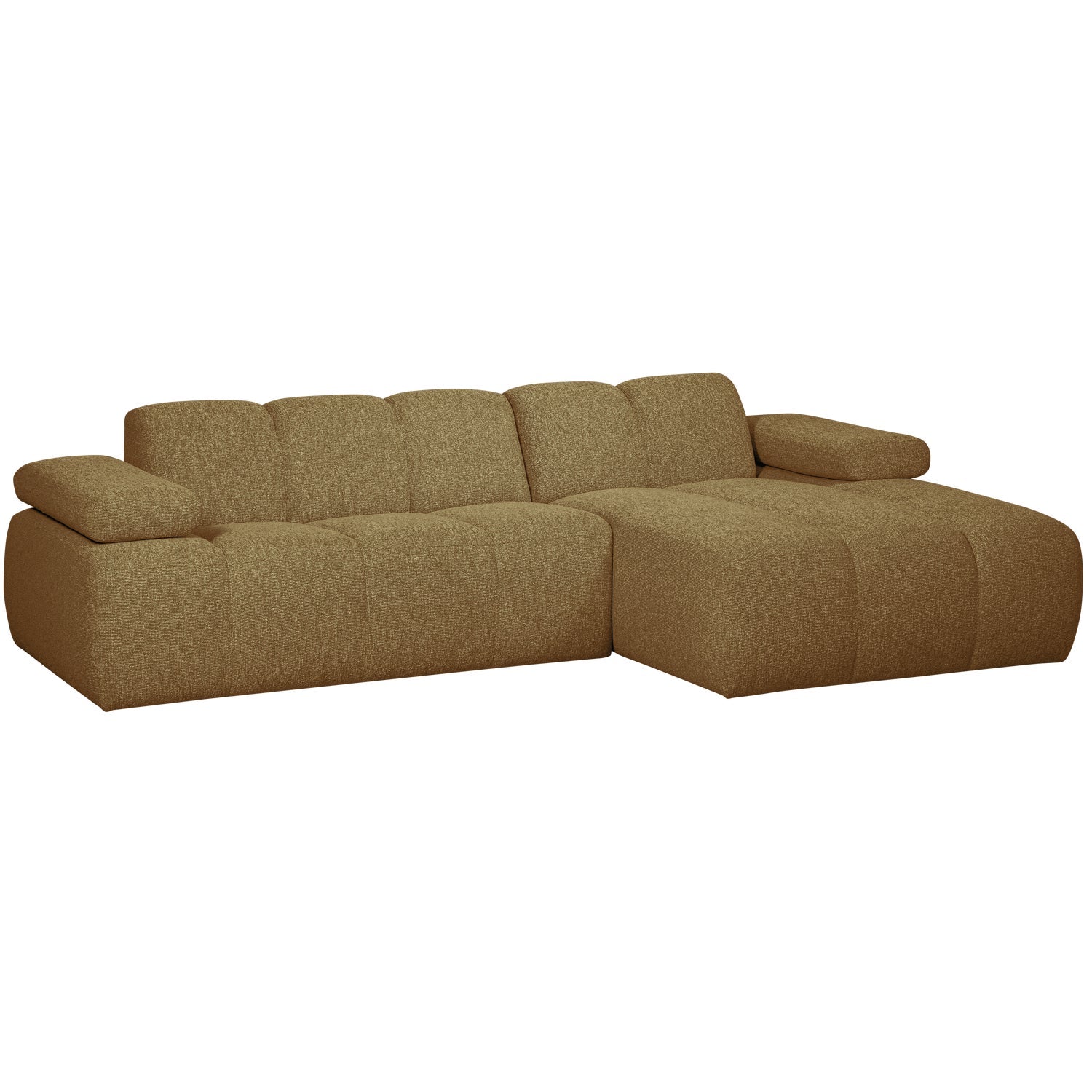 Modularer Ecksofa rechts MOJO in dunklem Honig-Bouclé