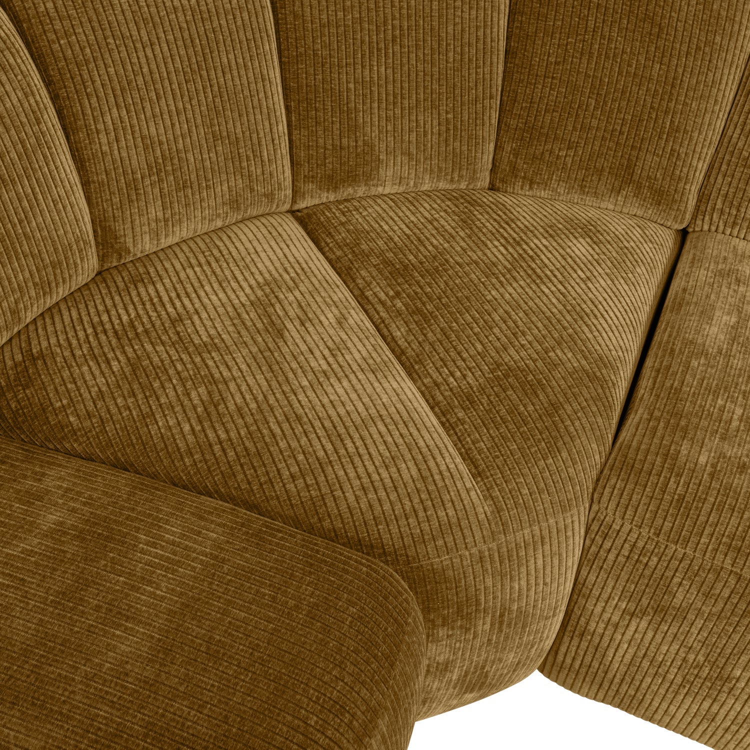Left-facing modular corner sofa for 6 people MOJO in dark honey corduroy