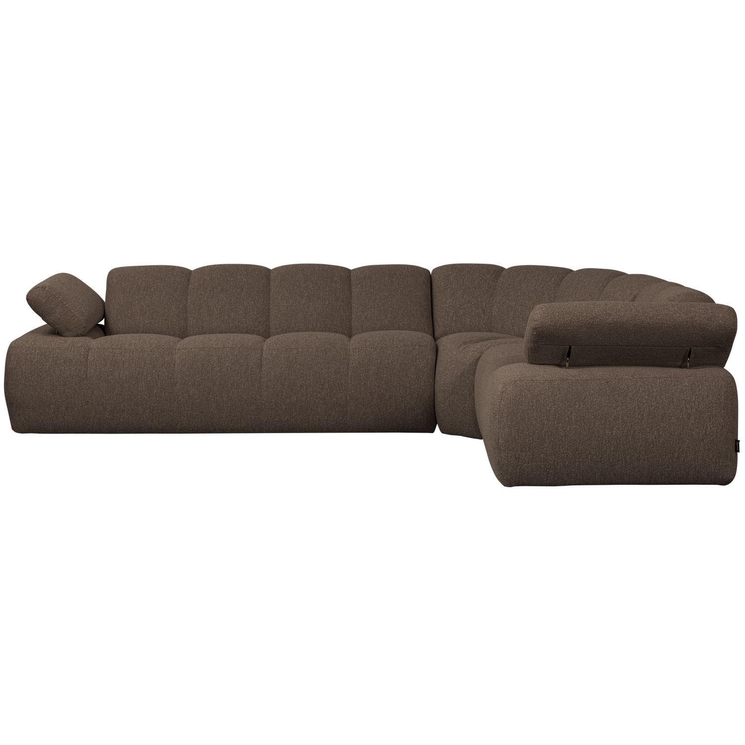 Modularer Ecksofa rechtsseitig für 6 Personen MOJO braun meliert Boucle
