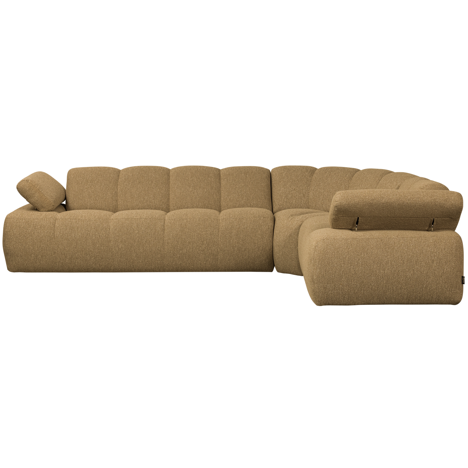 Right-facing modular corner sofa for 6 people MOJO honey mélange boucle