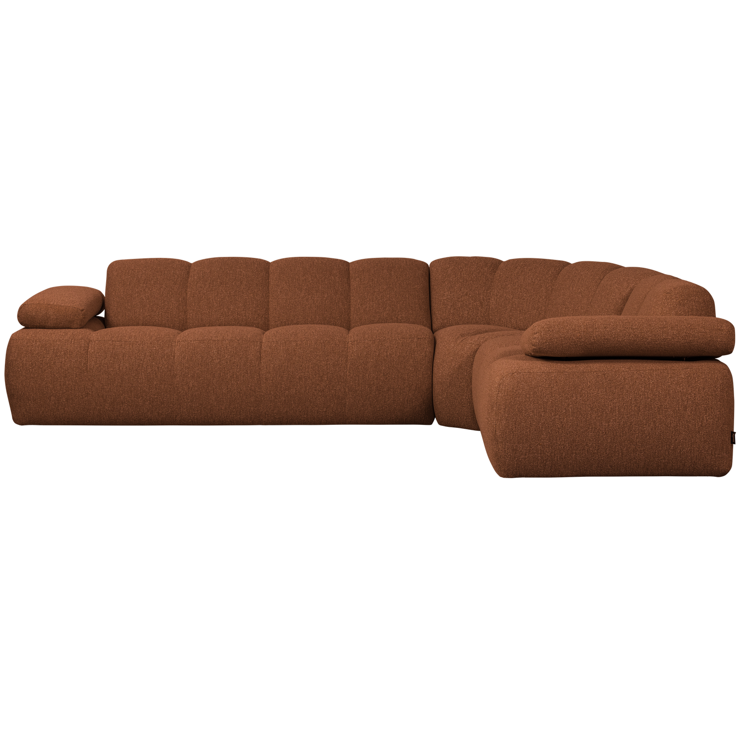 Right-facing modular sofa for 6 people MOJO rust brown mélange boucle