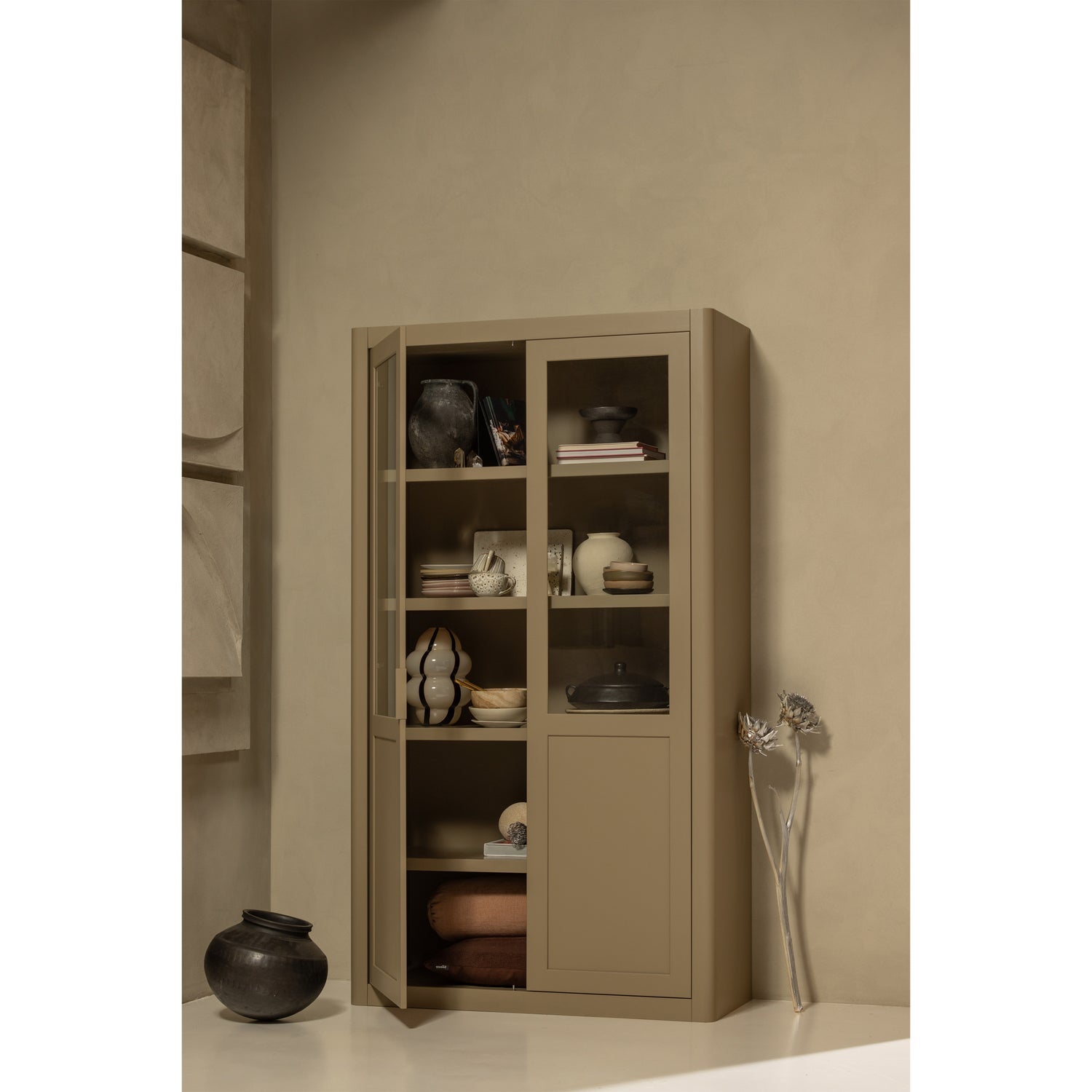 GUNNAR Display Cabinet Beige