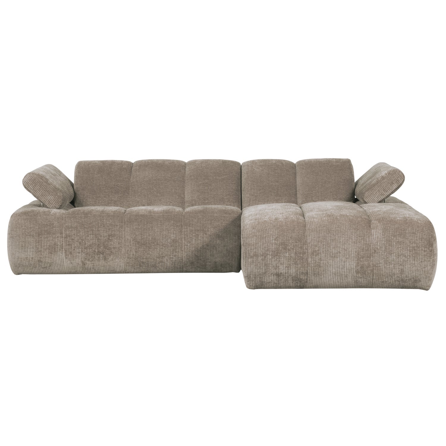Modularer Ecksofa rechts MOJO in dunkelbeigem Cord