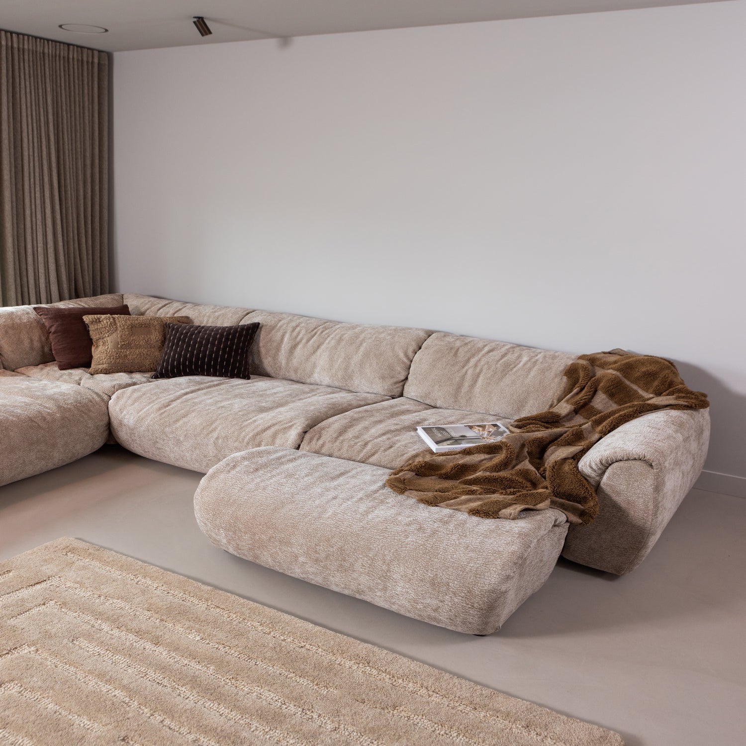 Modulares Sofa BAGGY 3D - rechte Element sandfarben