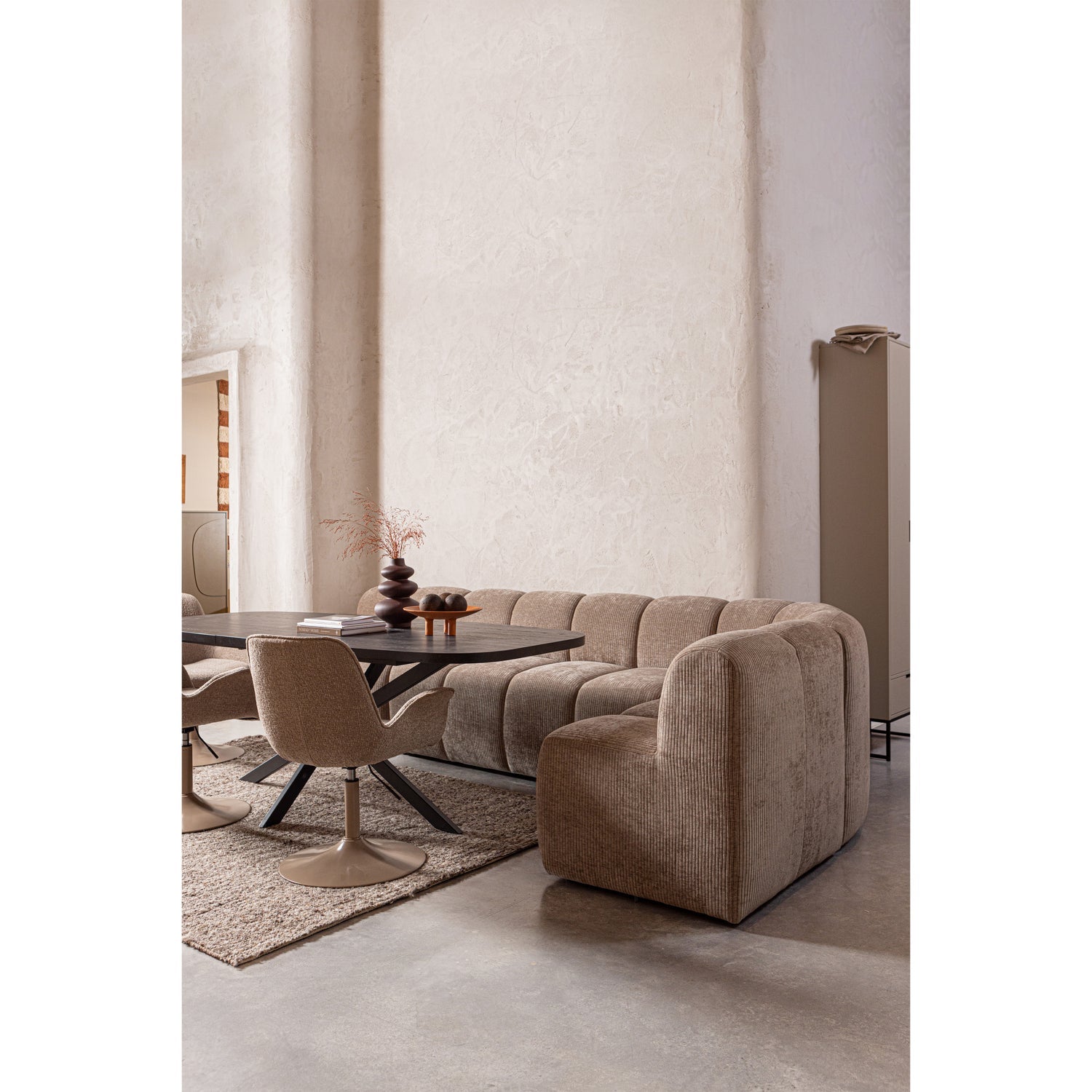 Sessel / Modul MOJO BENCH ecru Melange Boucle