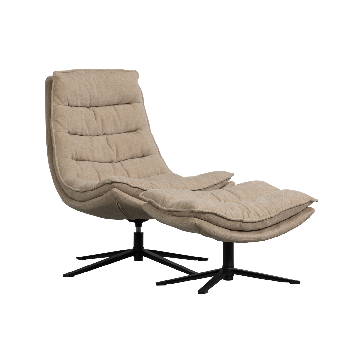 Drehstuhl mit Fußstütze KUBE beige