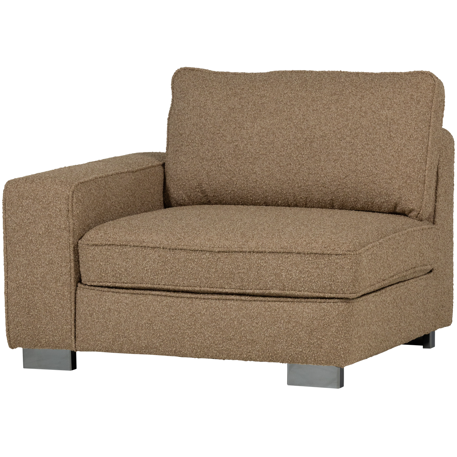 Sofa LAZY - moduł końcowy lewostronny brązowy bouclé – Woood