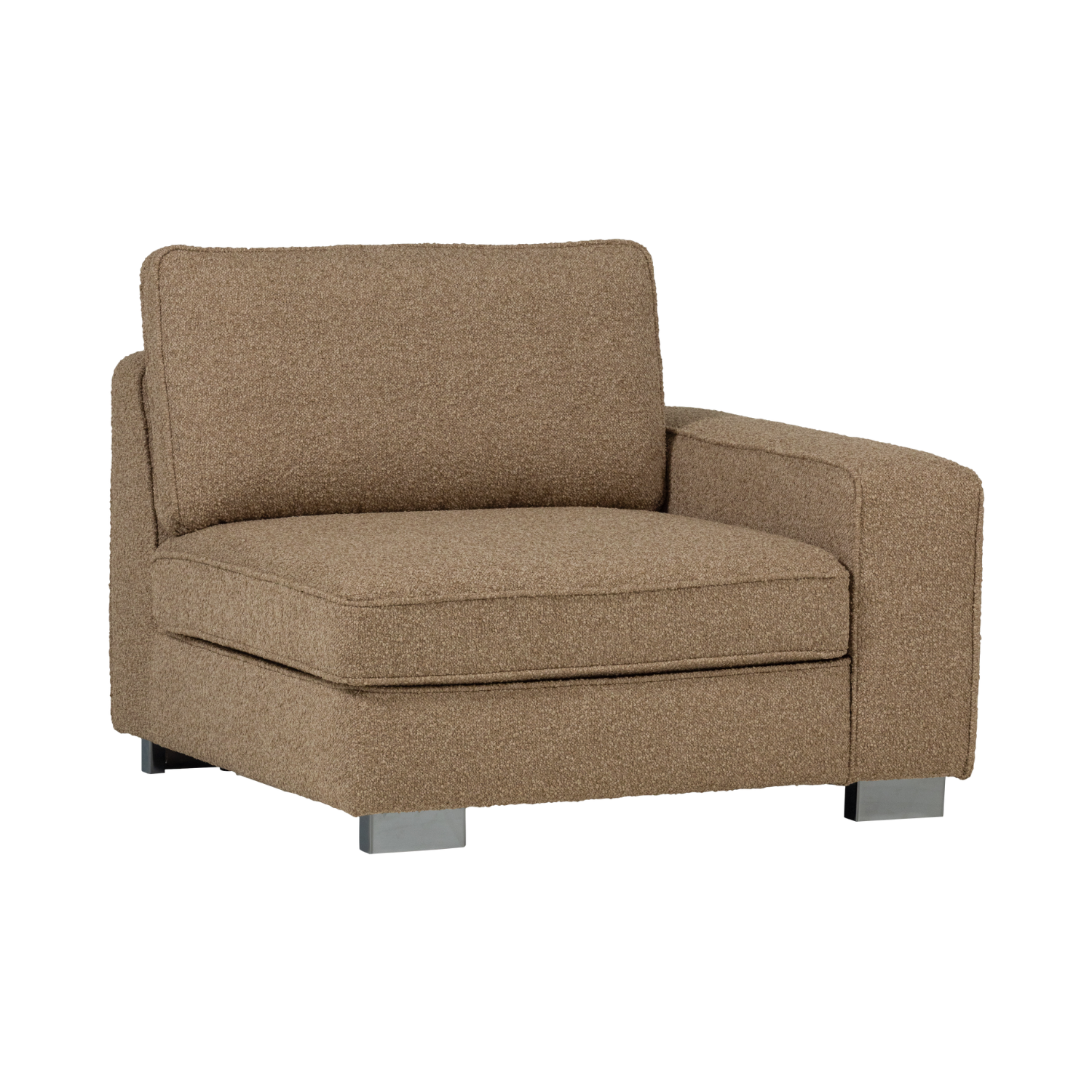Sofa LAZY - moduł końcowy prawostronny brązowy bouclé – Woood