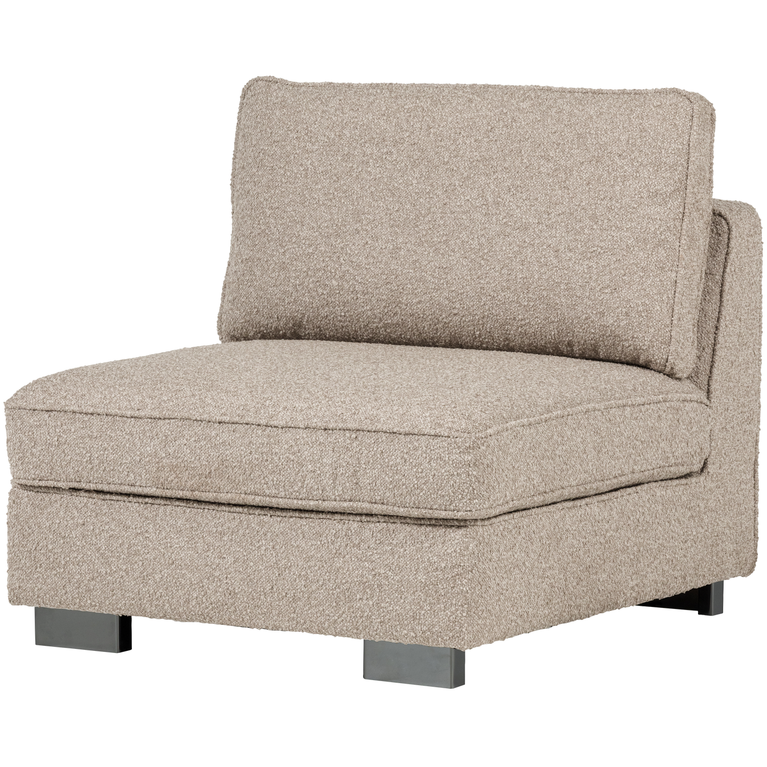 Fotel / moduł LAZY piaskowy bouclé – Woood