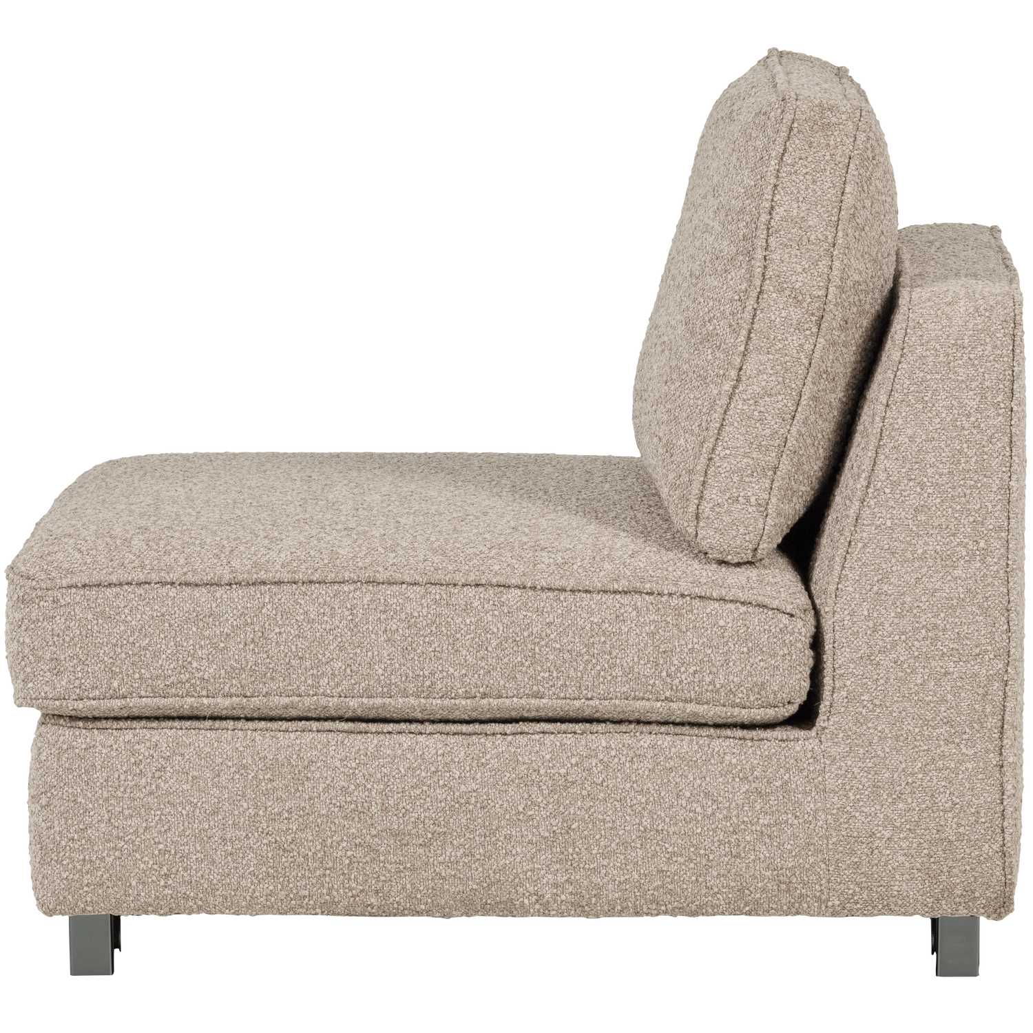Fotel / moduł LAZY piaskowy bouclé – Woood