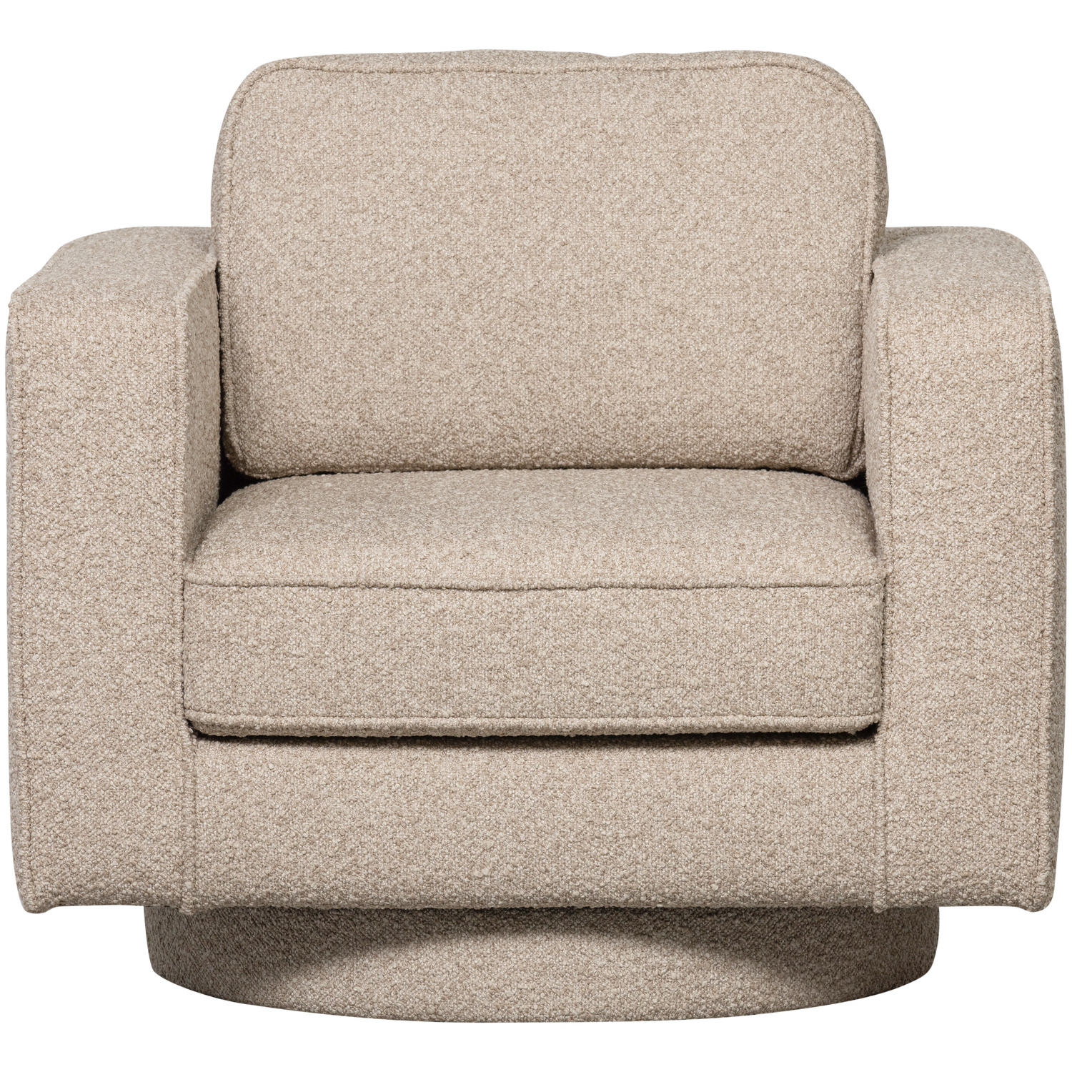 Fotel obrotowy LAZY piaskowy bouclé – Woood