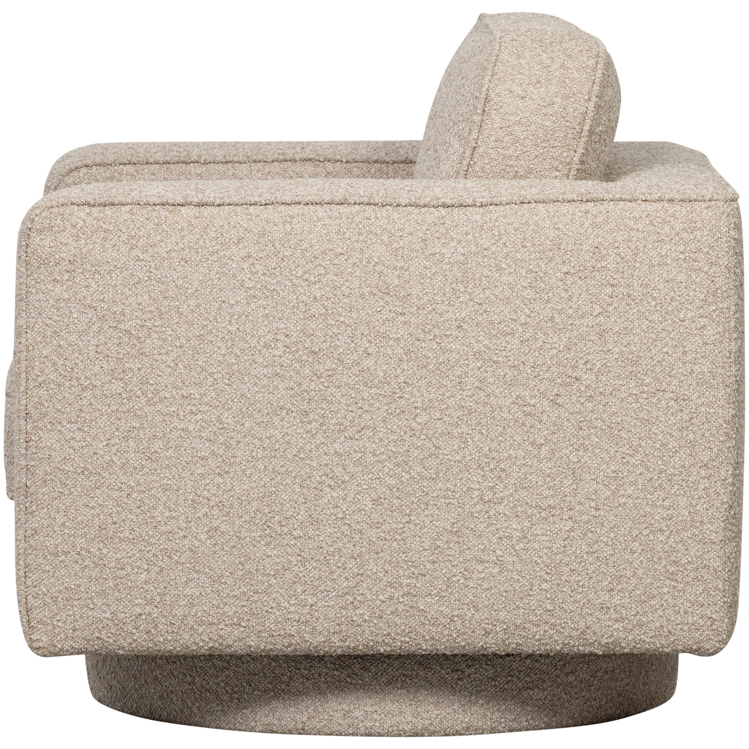 Fotel obrotowy LAZY piaskowy bouclé – Woood