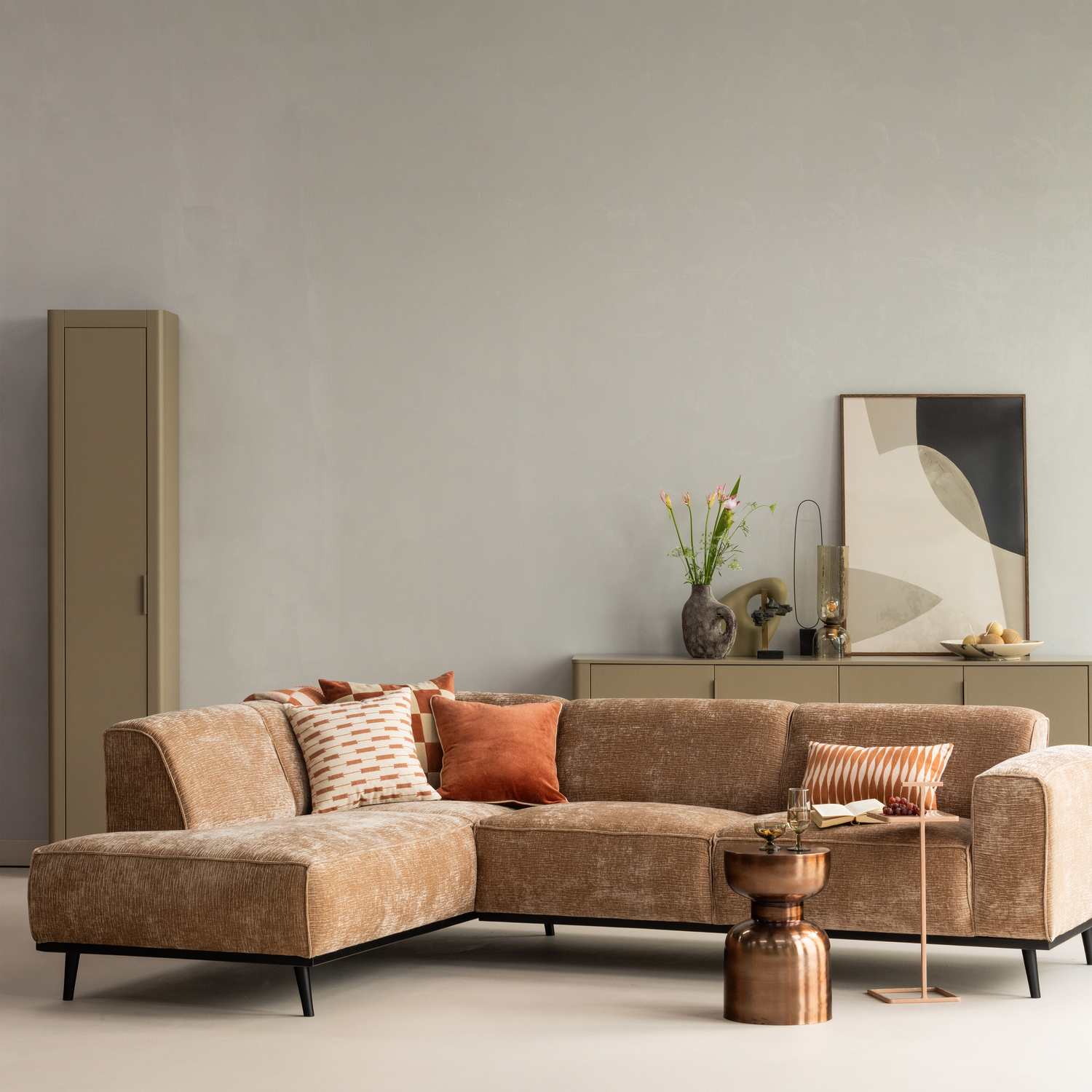 Sofa 3-sitzig STATEMENT ziegelrot Chenille