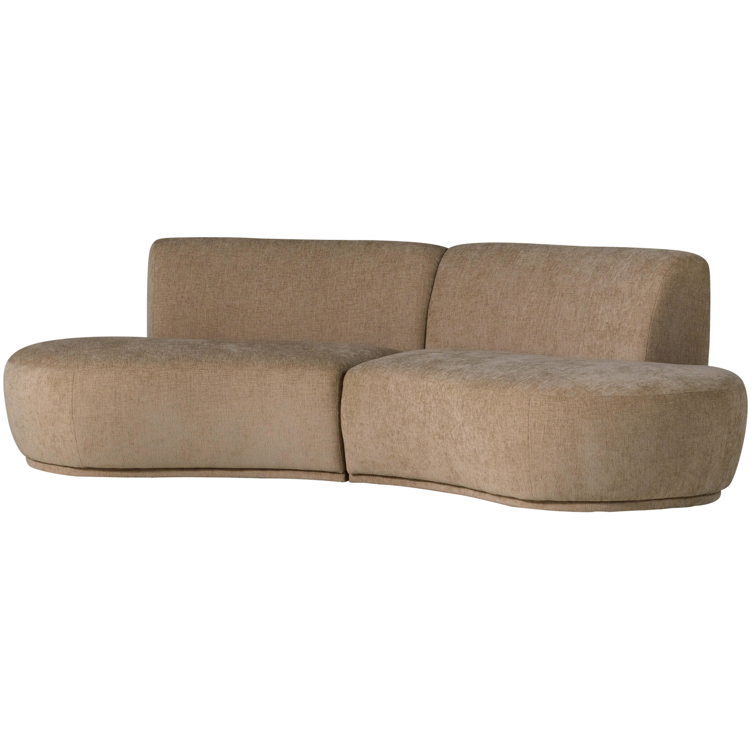 Sofa halbkreisförmig für 4 Personen BATAVIER hellbraun