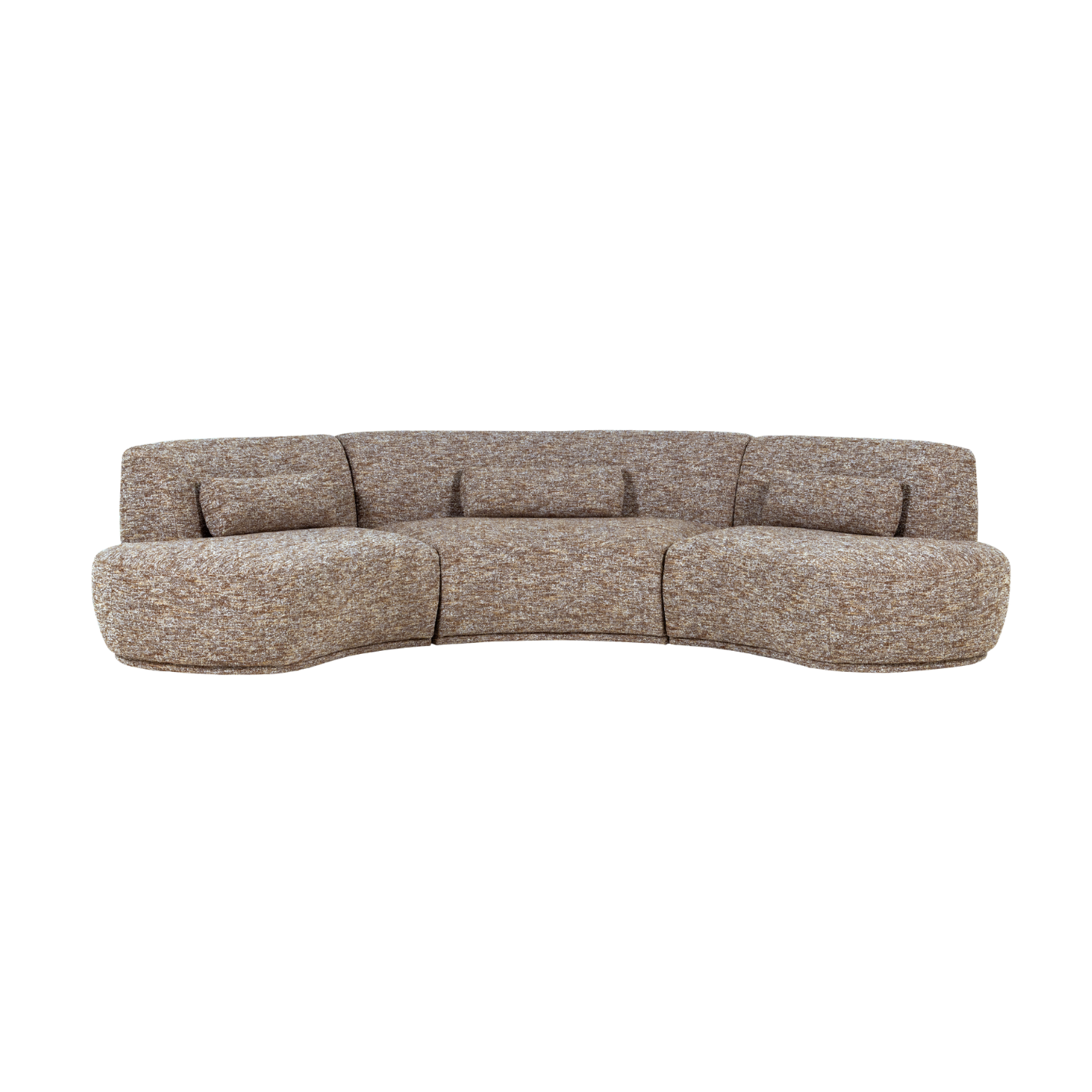 Halfronde 6-persoons bank BATAVIER lichtbruin melange