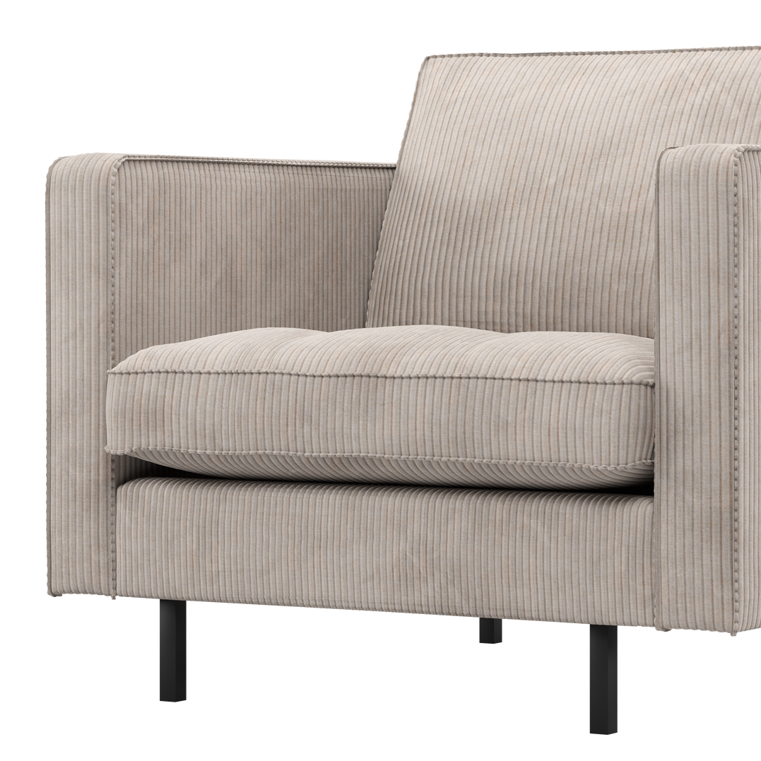 Fauteuil RODEO CLASSIC ecru ribstof
