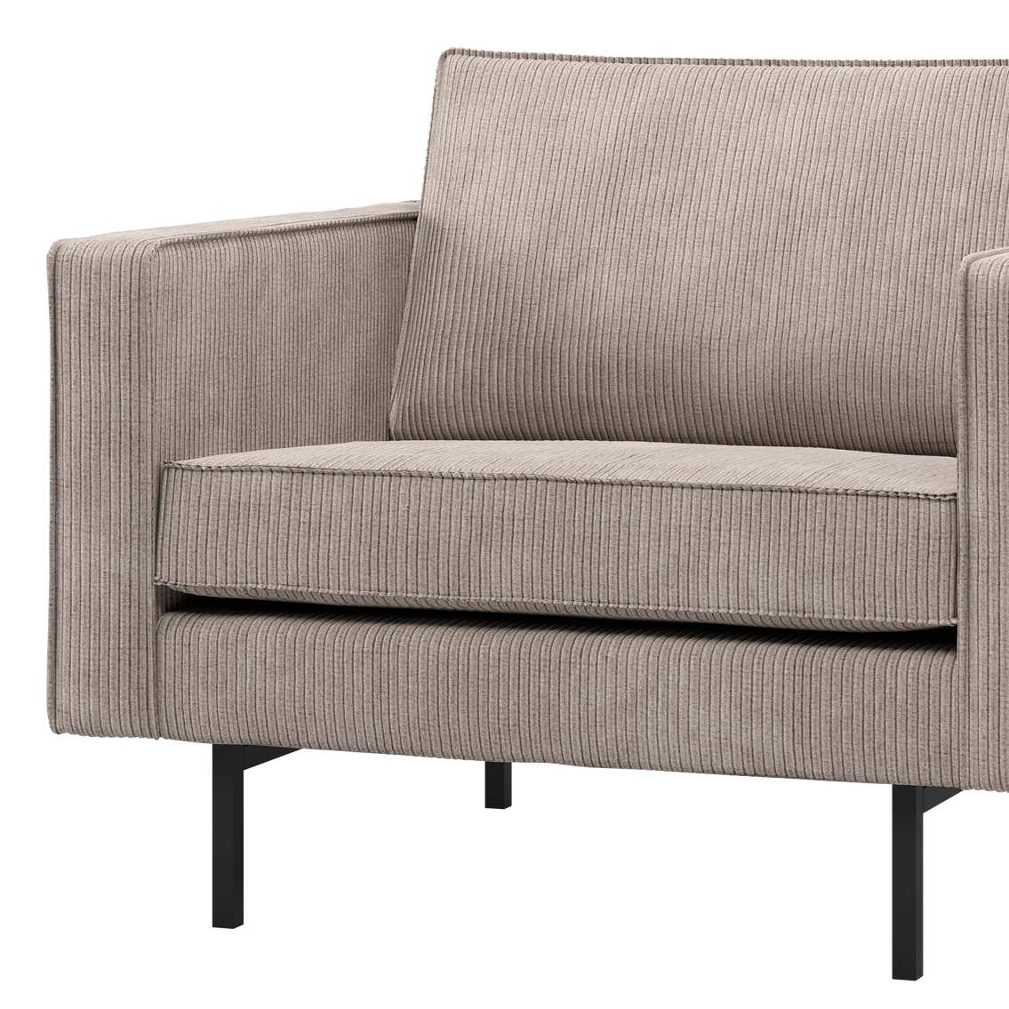 Fauteuil RODEO zandkleurige ribstof