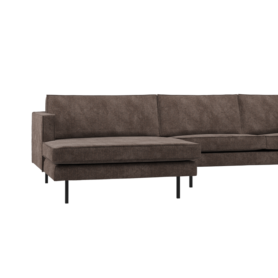 Linksseitige Eckcouch RODEO braunes Cord