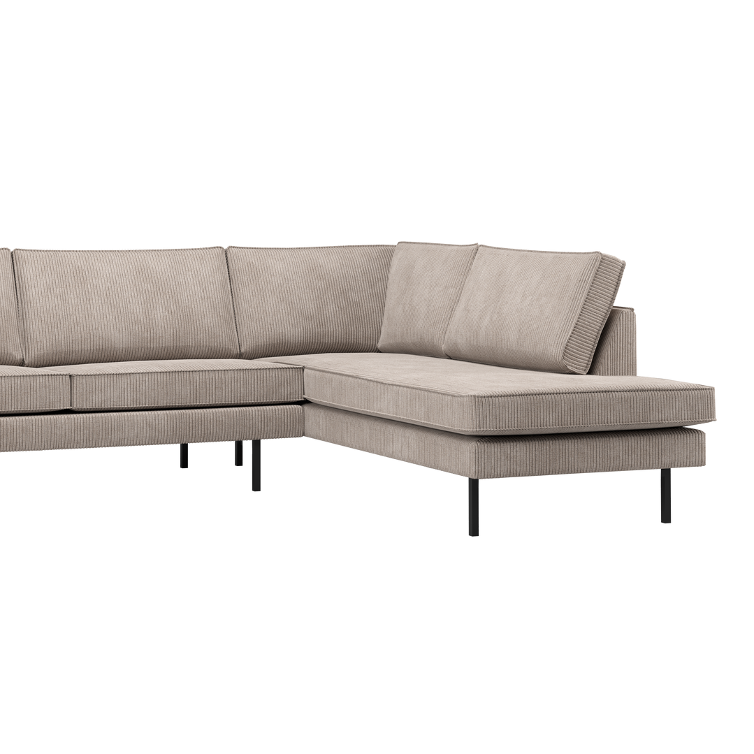 Rechtsseitiges Ecksofa RODEO in sandfarbenem Cord