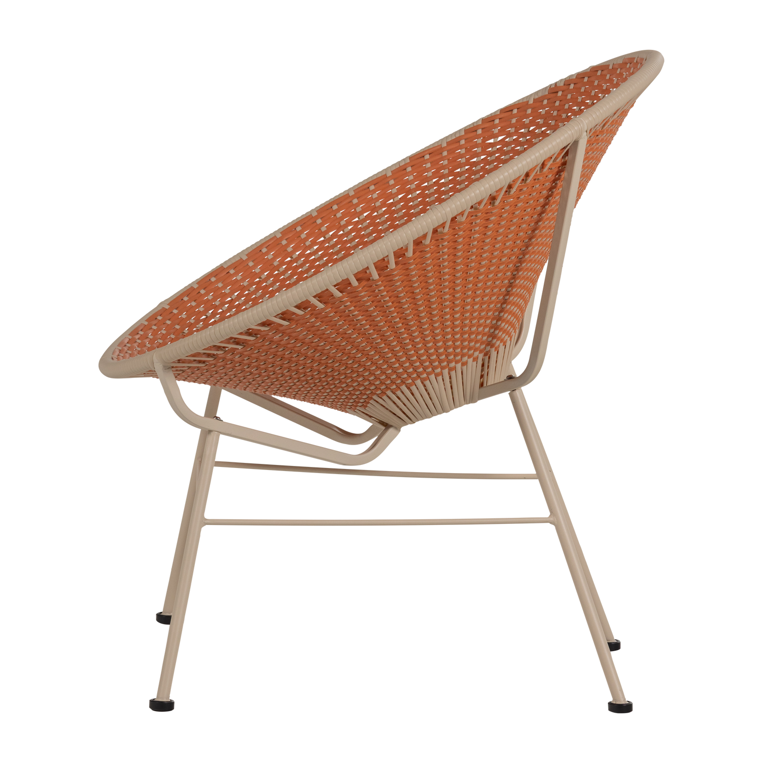 KAZOUN Orange Garden Armchair with Beige Base