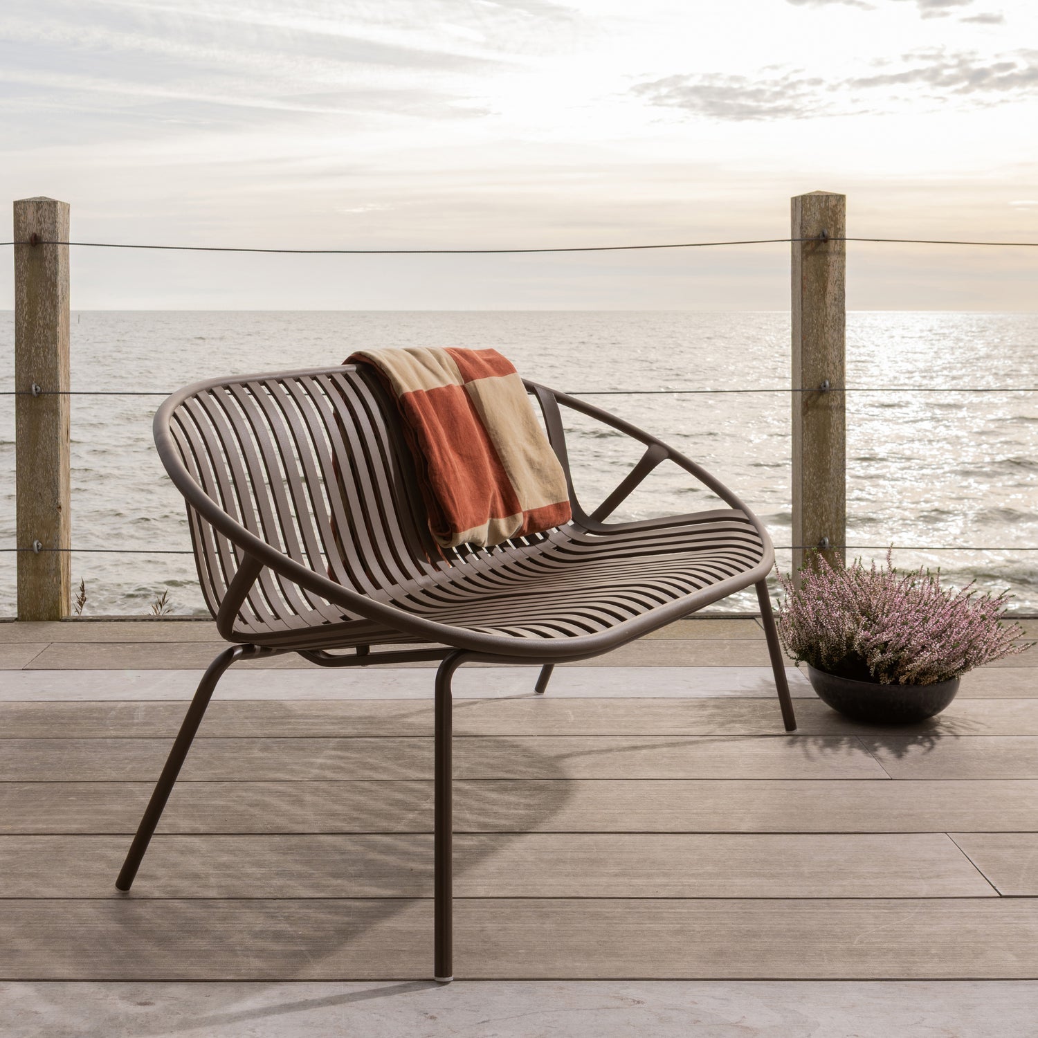 BRUCE Brown 2-Seater Garden Sofa