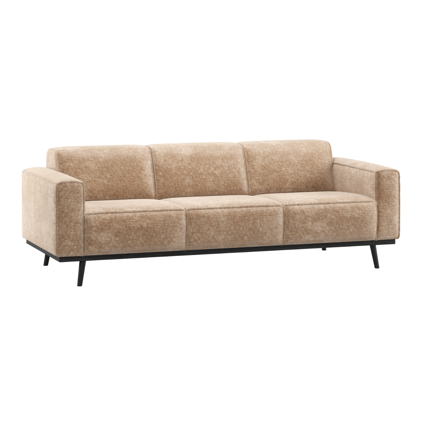 Sofa 3-sitzig STATEMENT pfirsichfarbenes Chenille
